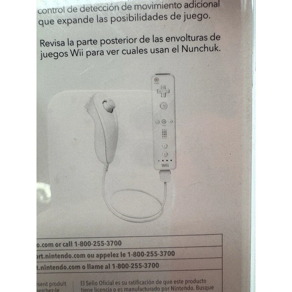 Nintendo Wii Nunchuk Controller White OEM RVL-004 New Sealed
